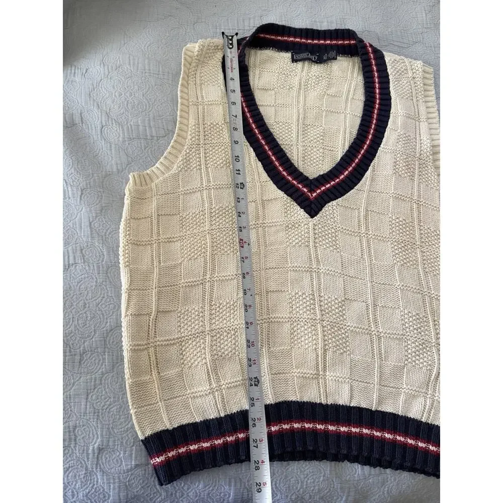 Lands End Sweater Vest Men Large Preppy Cricket Golf‎ Preppy Polo 90s USA VTG